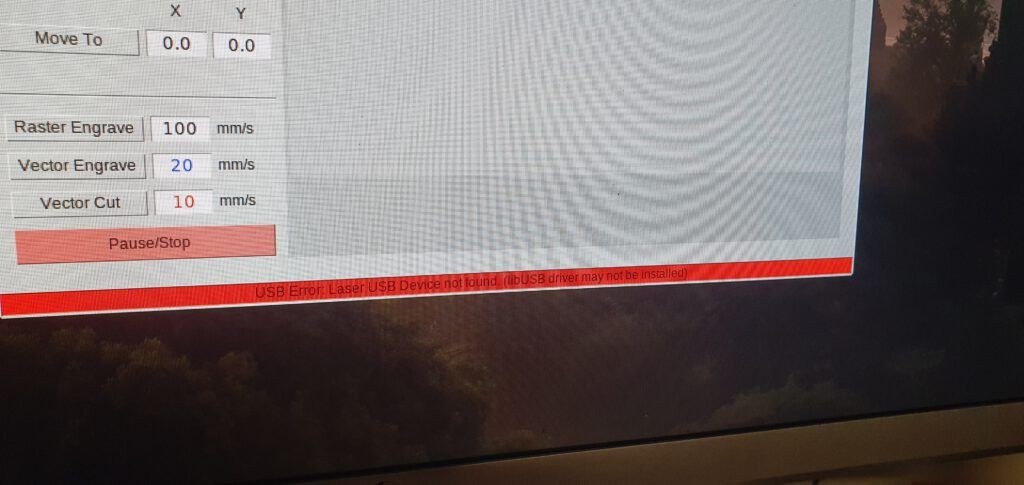 K40 Whisperer mit einem USB Error. Laser USB Device not found. (libUSB driver may not be installed) K40 Whisperer mit einem USB Error. Laser USB Device not found. (libUSB driver may not be installed)